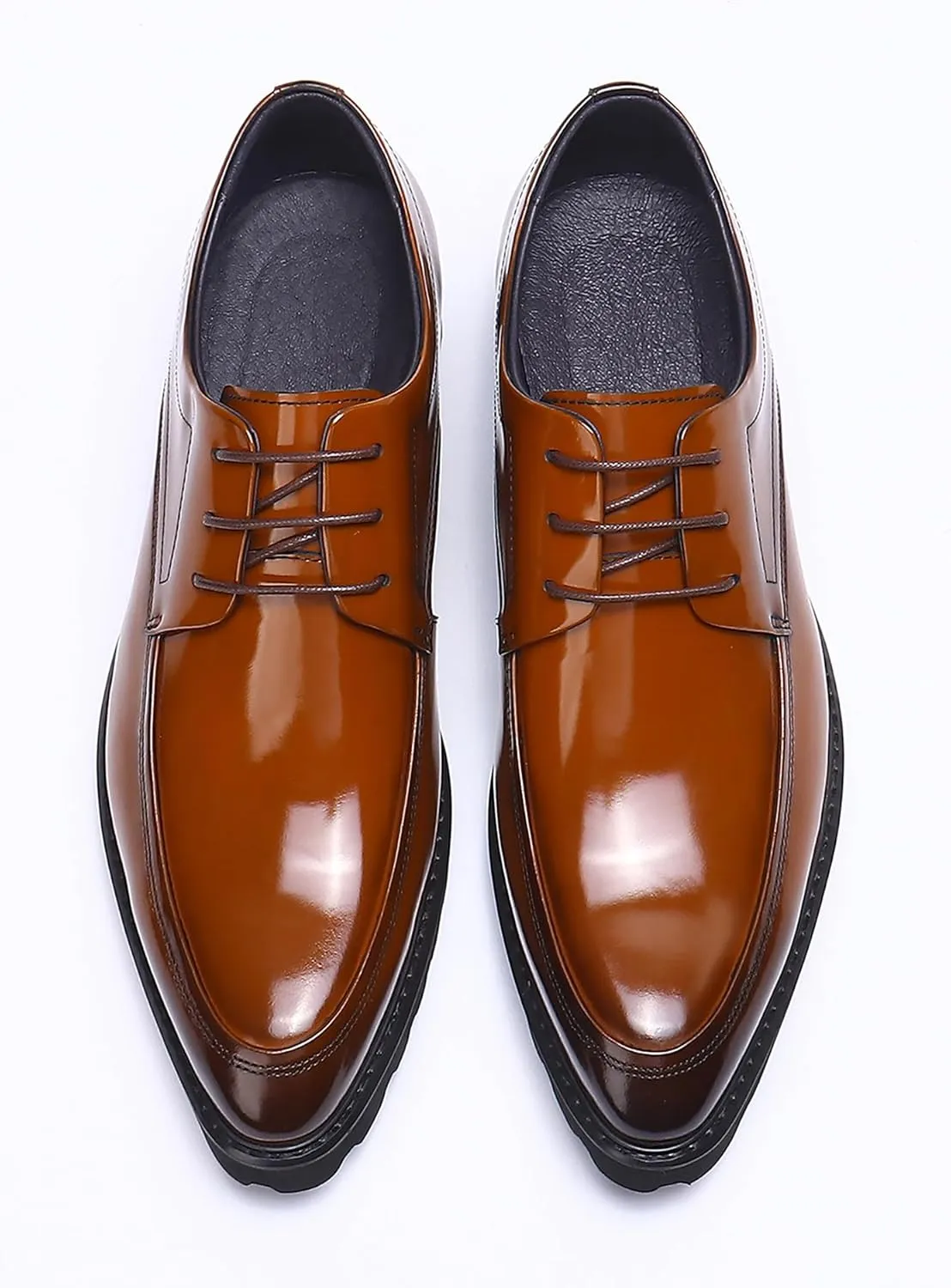 Santimon Men's Wingtip Oxfords Formal Dress Leather Derby Business Prom Wedding Fashion Casual Walking Shoes for Men