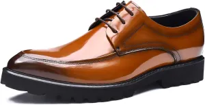 Santimon Men's Wingtip Oxfords Formal Dress Leather Derby Business Prom Wedding Fashion Casual Walking Shoes for Men