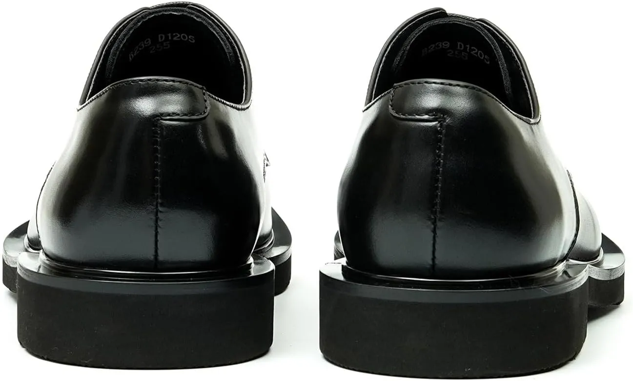 Santimon Oxfords Shoes for Men Formal Dress Derby Genunie Leather Plain Toe Modern Suit Shoes Men's Fashion Lightweight Prom Wedding Tuxedo Business Causal Comfortable Shoes