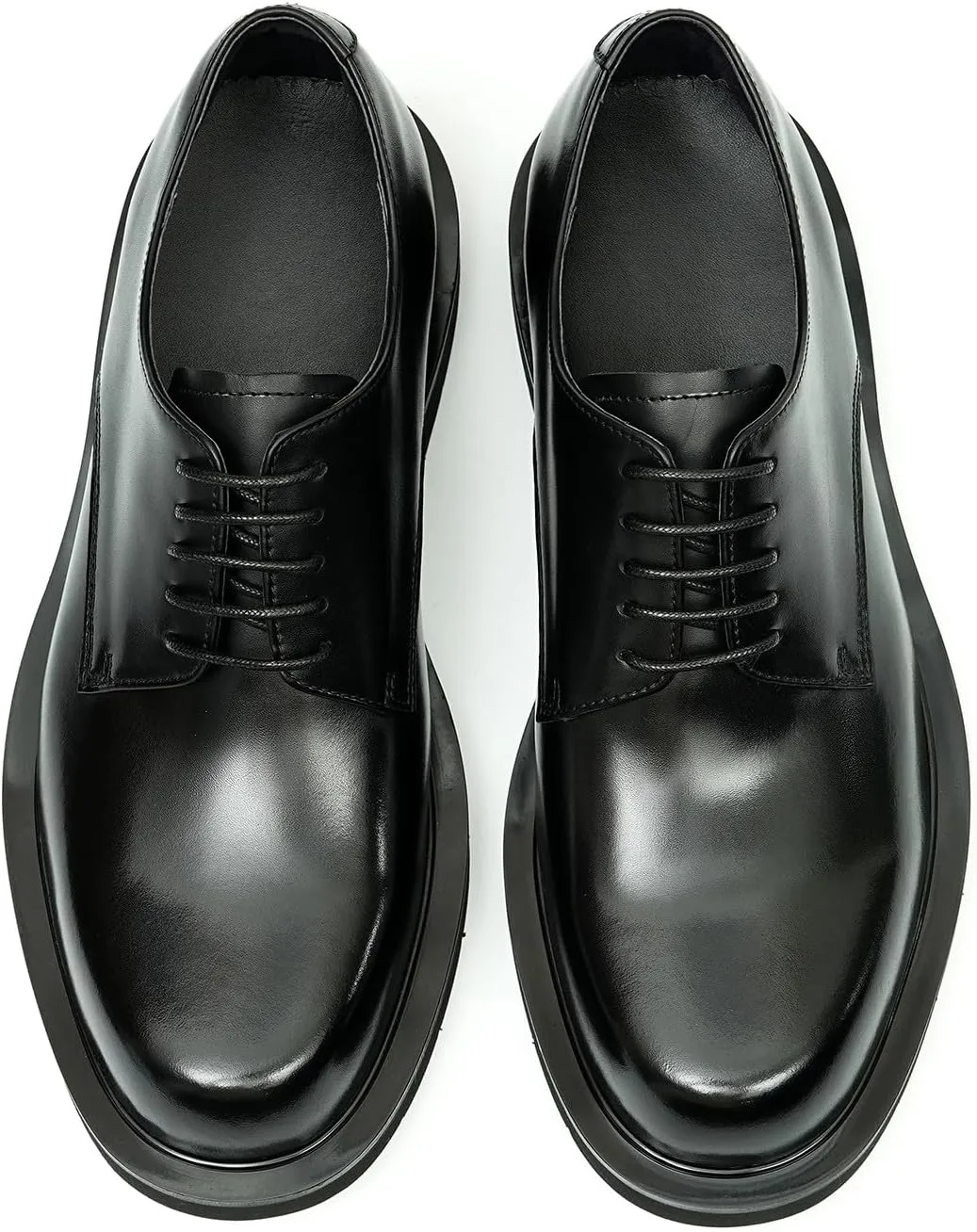 Santimon Oxfords Shoes for Men Formal Dress Derby Genunie Leather Plain Toe Modern Suit Shoes Men's Fashion Lightweight Prom Wedding Tuxedo Business Causal Comfortable Shoes