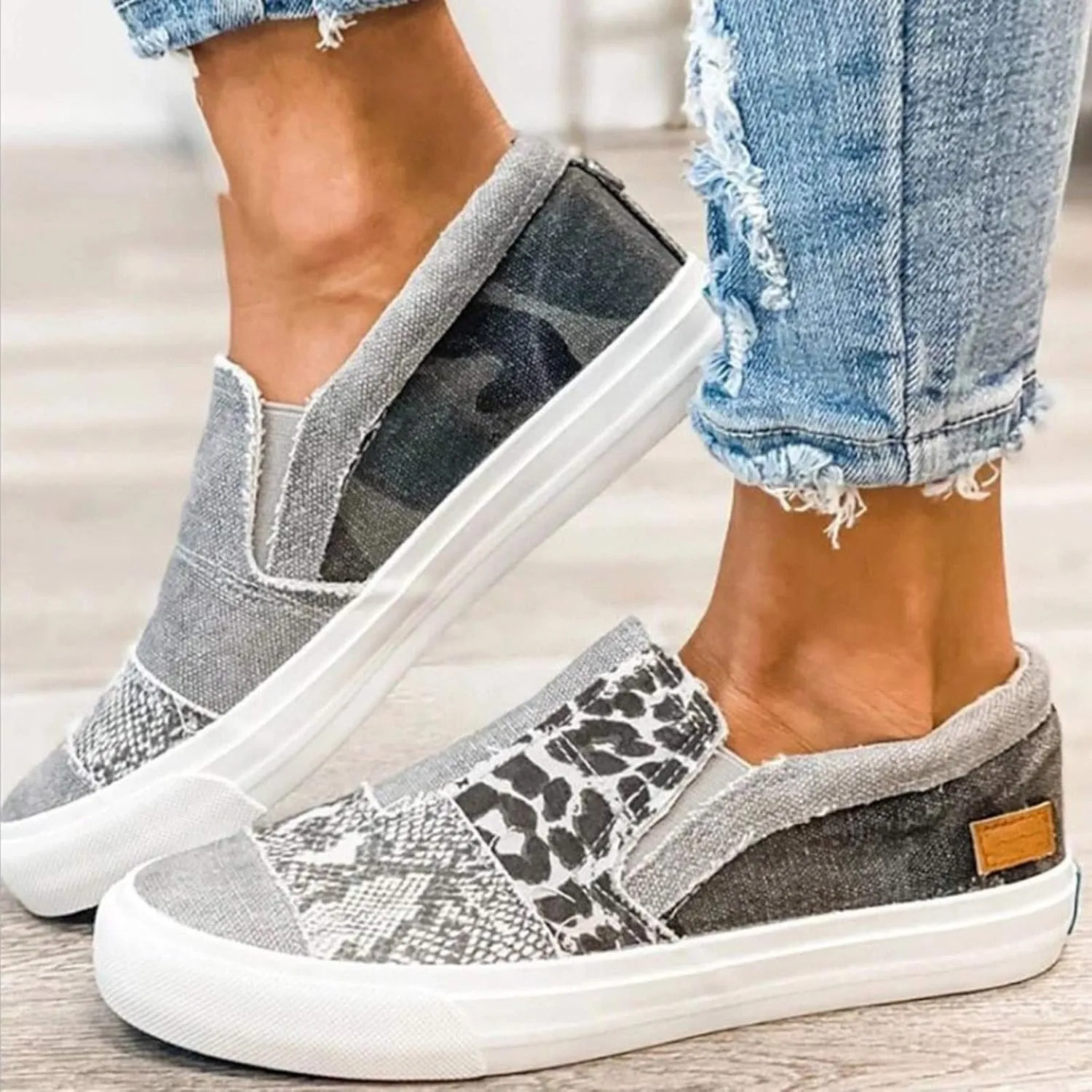 SBGMoSJ Extra Wide Women Walking Sneakers Size 8 X Wide Fall Dress Shoes for Women 2023 Comfy Walking Shoes for Women Slip Ons Womens Black Sneakers Size 9.5 Wide Zapatillas Sin Cordones para Mujer