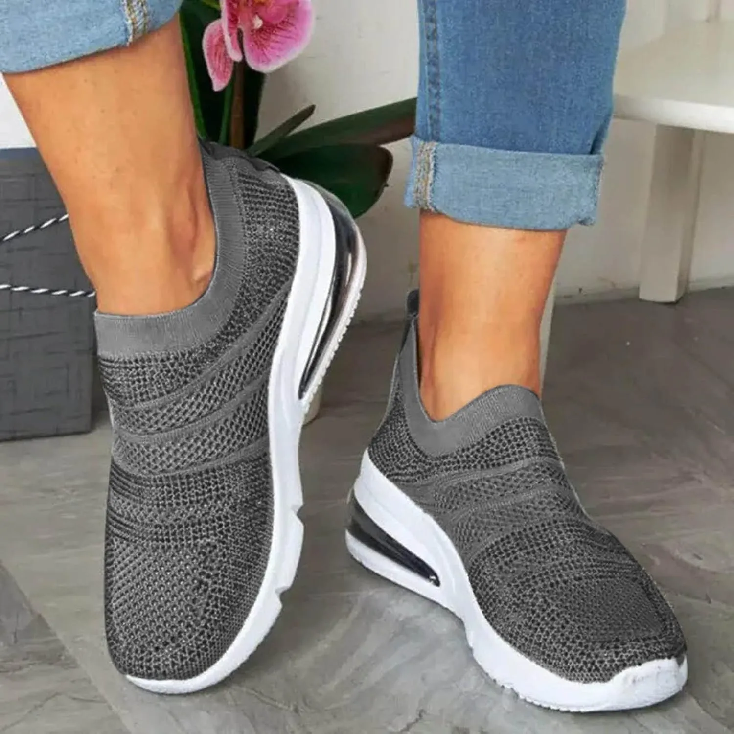 SBGMoSJ Sneakers for Women Fashion Sneakers Tennis Shoes Slip On Shoes Women Winter Sneakers Gym Shoes Women Slip Ons Women Sneakers Comfy Shoes for Women Dressy