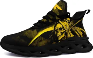 Skull Road Running Shoes for Men Women Athletic Cushioned Durable Sport Tennis Shoes Cool Scythe Cross-Training Sneakers