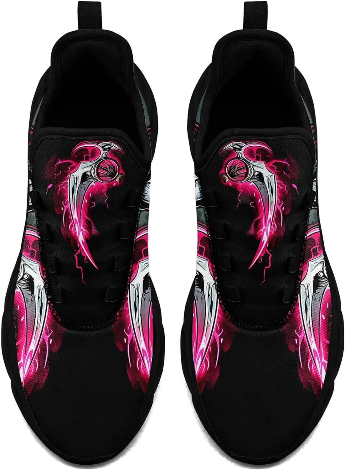 Skull Road Running Shoes for Men Women Athletic Cushioned Durable Sport Tennis Shoes Cool Scythe Cross-Training Sneakers