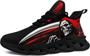 Skull Road Running Shoes for Men Women Athletic Cushioned Durable Sport Tennis Shoes Cool Scythe Cross-Training Sneakers