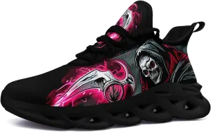 Skull Road Running Shoes for Men Women Athletic Cushioned Durable Sport Tennis Shoes Cool Scythe Cross-Training Sneakers