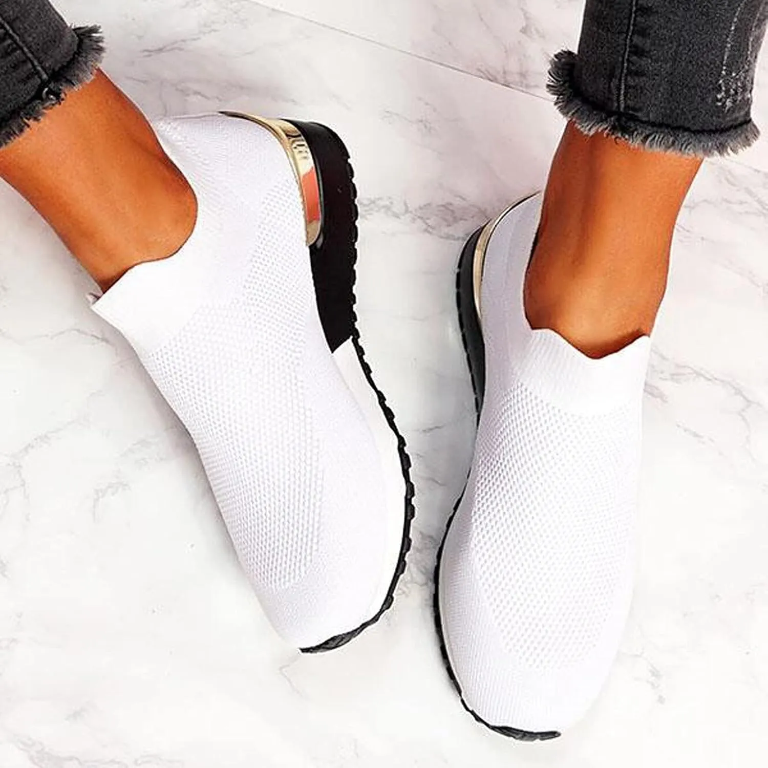Slip On Sneakers Women Arch Support White Fashion Sneakers for Women 2023 Slip On Gym Shoes for Women Womens Running Shoes Size 11 Black Slip On Sneakers Women Black