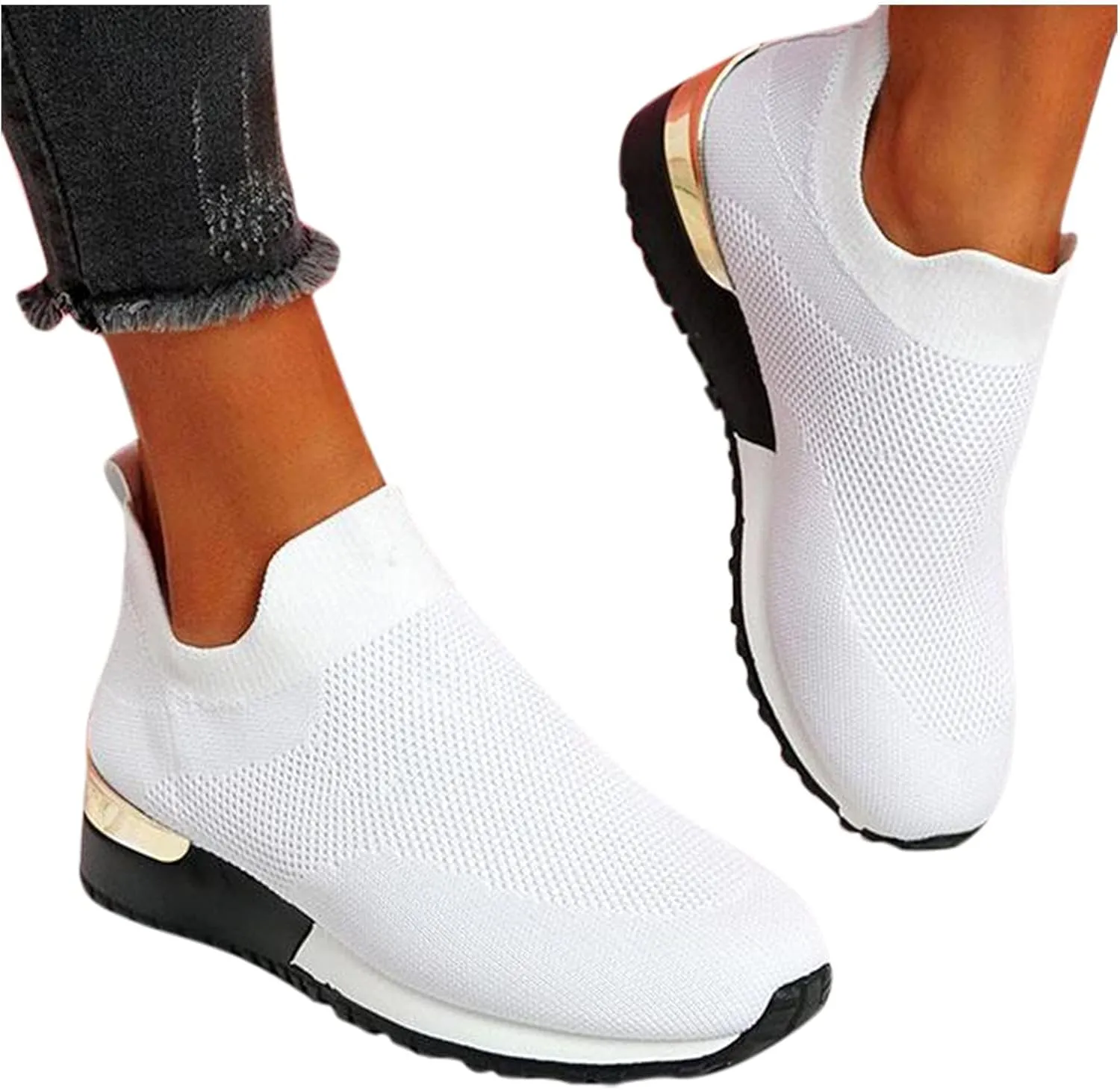 Slip On Sneakers Women Arch Support White Fashion Sneakers for Women 2023 Slip On Gym Shoes for Women Womens Running Shoes Size 11 Black Slip On Sneakers Women Black