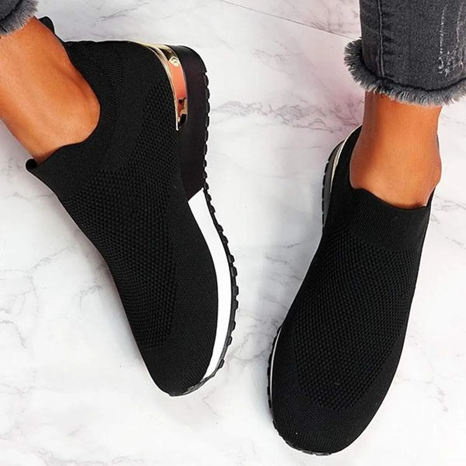 Sneakers for Women Running Shoes Slip On Casual Walking Shoes Women Wide Feet Casual Shoes Slip On Shoes Sneakers Waterproof Tennis Shoe Loafers Casual Slip On