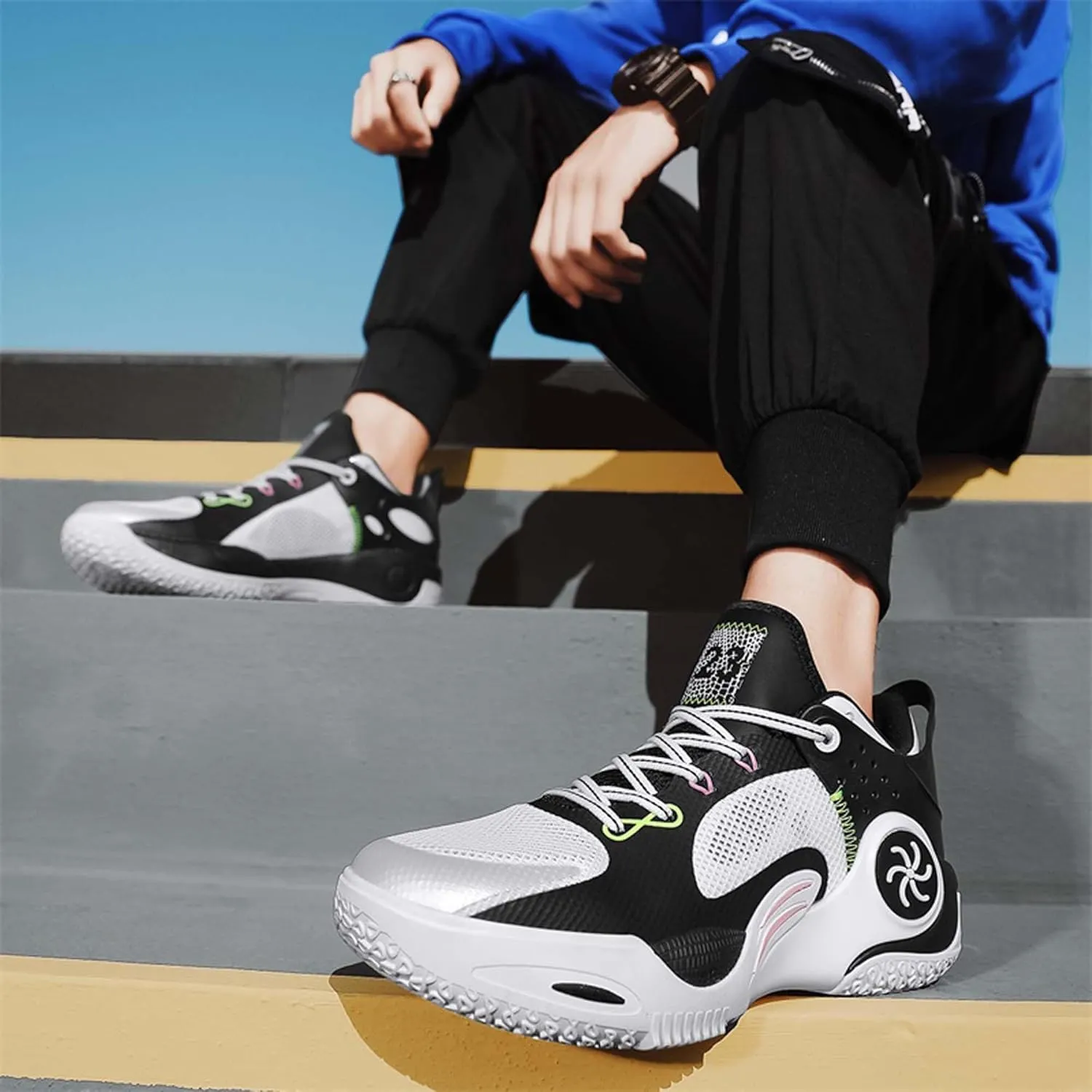 Unisex Anti-Slip Basketball Shoes Fashion Sneakers Breathable Mesh Training Running Shoes Casual Sports Walking Outdoor Shoes