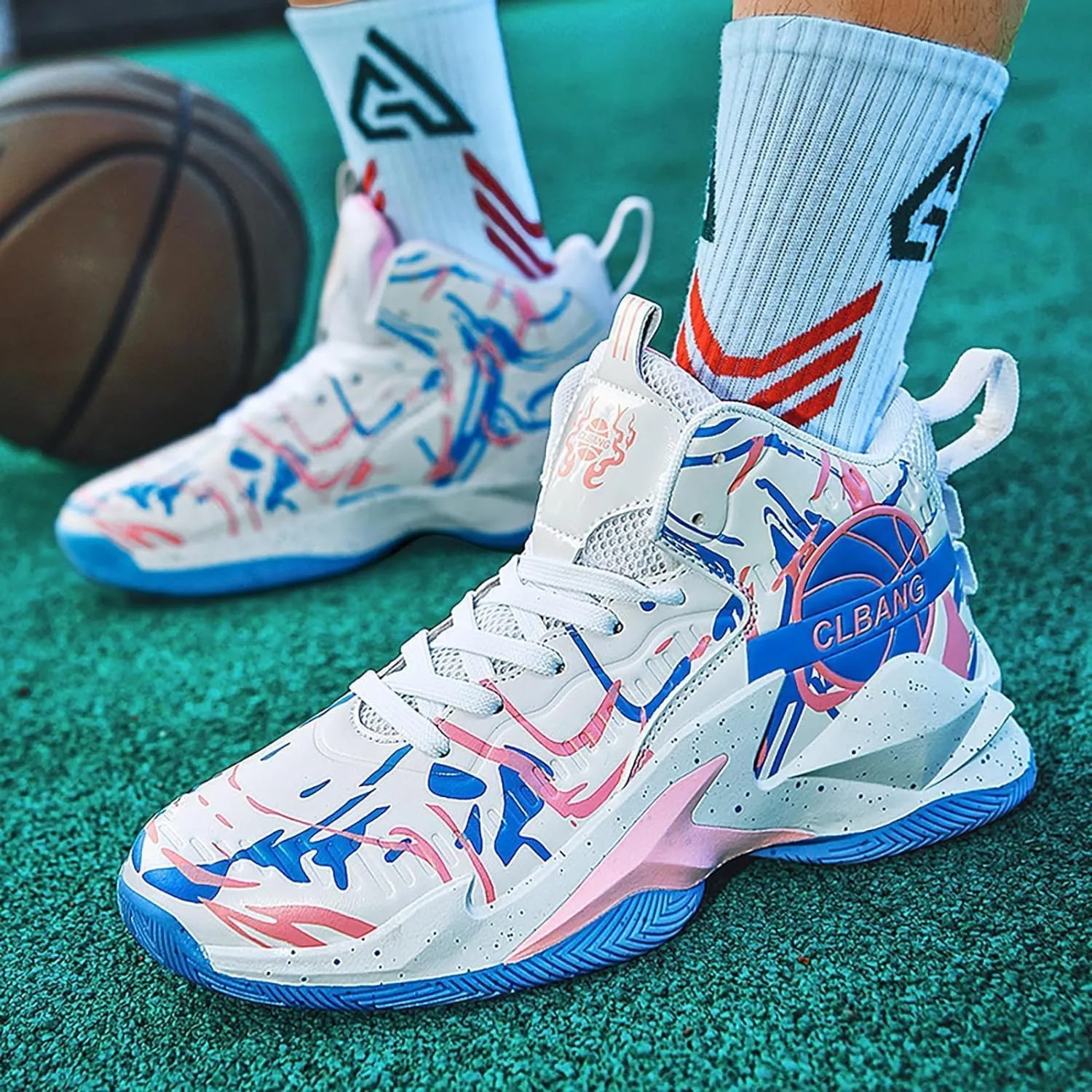 Unisex Basketball Shoes Breathable Non Slip Running Athletic Cushion Sports Fashion Sneakers Arch Support Sport Shoes