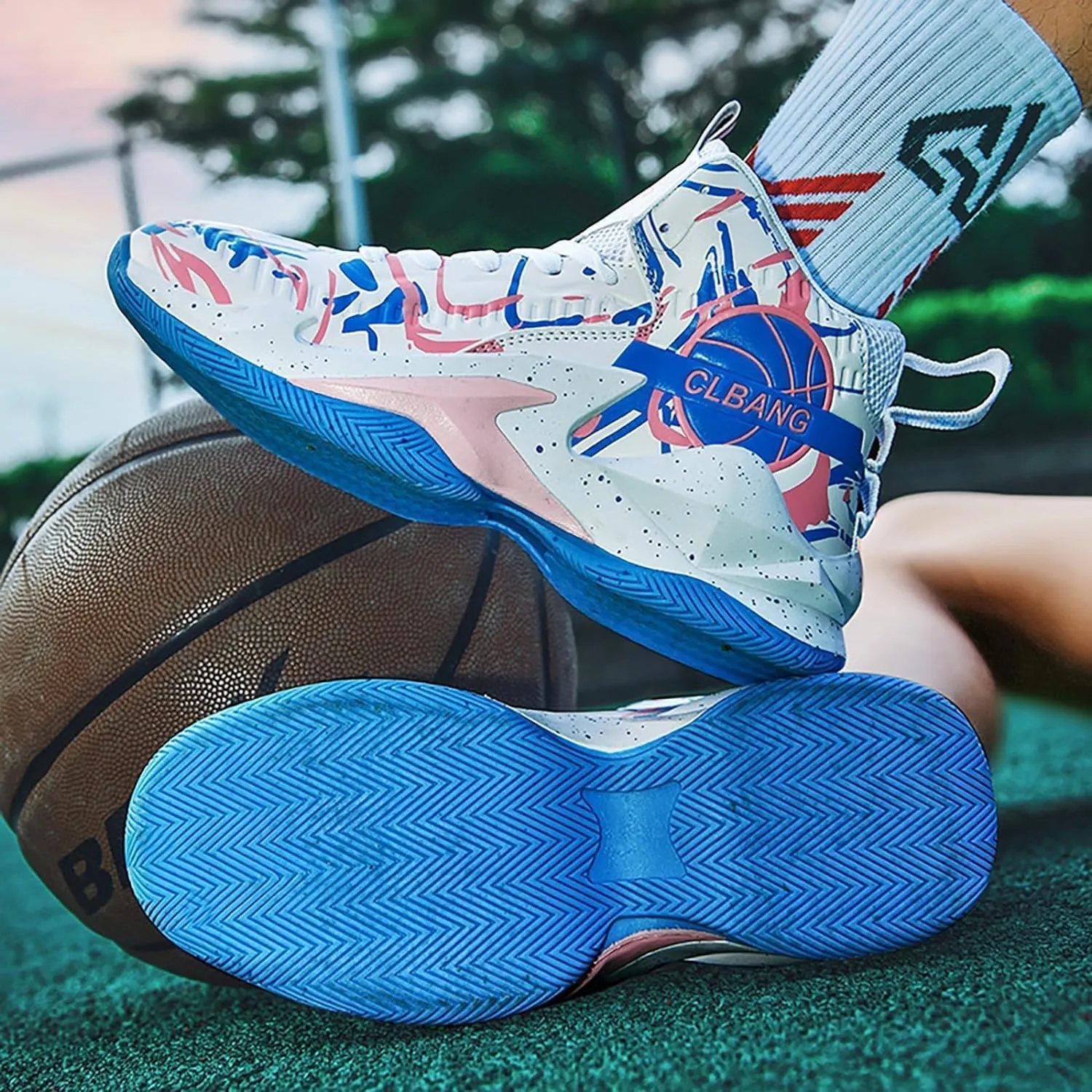 Unisex Basketball Shoes Breathable Non Slip Running Athletic Cushion Sports Fashion Sneakers Arch Support Sport Shoes