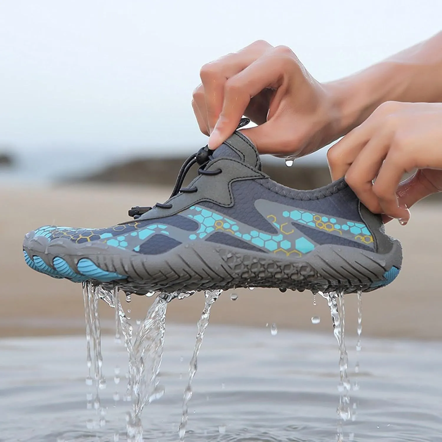 Unisex Mens Womens Athletic Hiking Water Shoes Non Slip Quick-Dry Barefoot,Aqua Shoes Swim Beach Diving Wading Walking Shoe,Couple Summer Comfy Breatheable Hiking Shoe Indoor Fitness Footwear