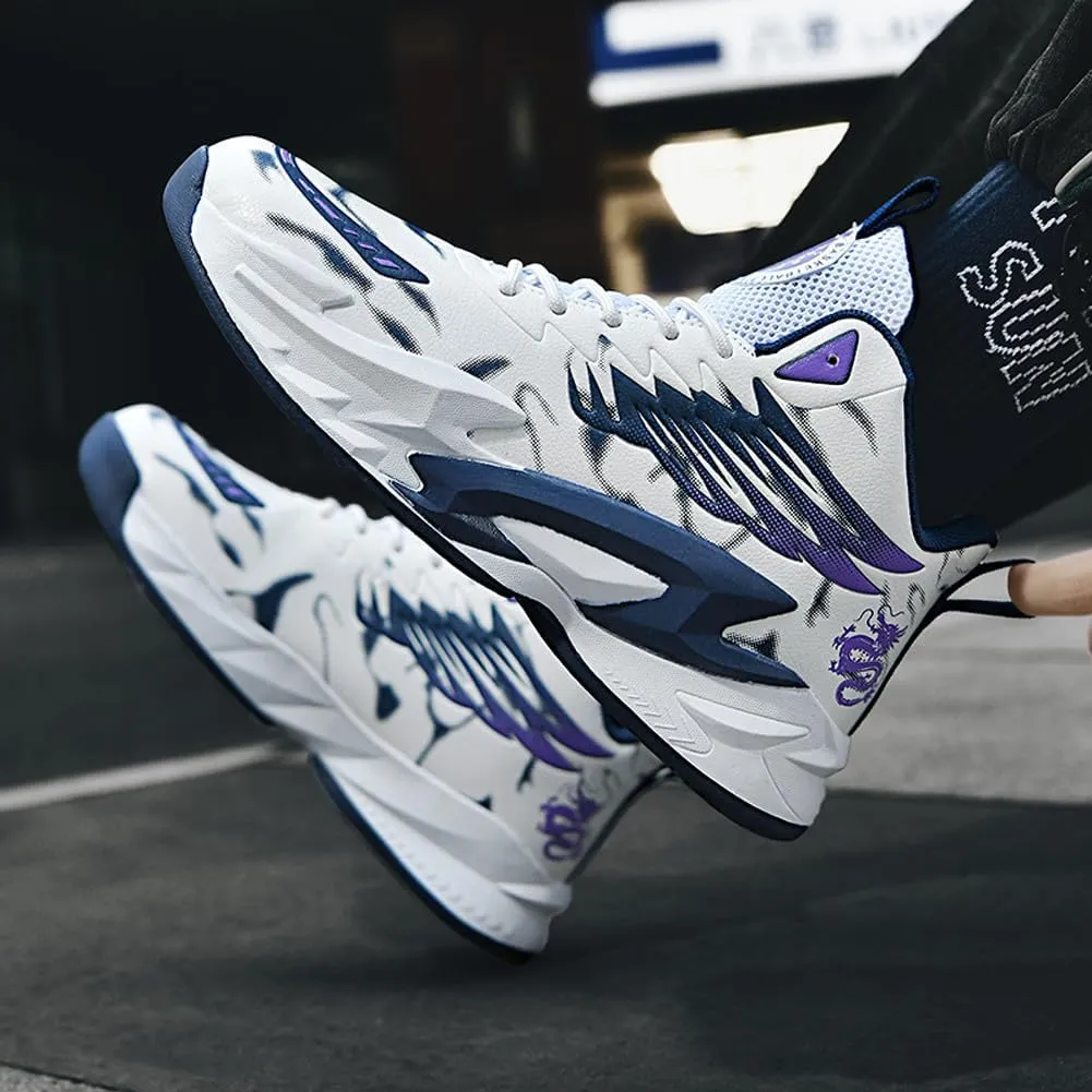 VAXAV Unisex Women's Men's Fashion High Top Basketball Shoes Non Slip Outdoor Tennis Sneakers