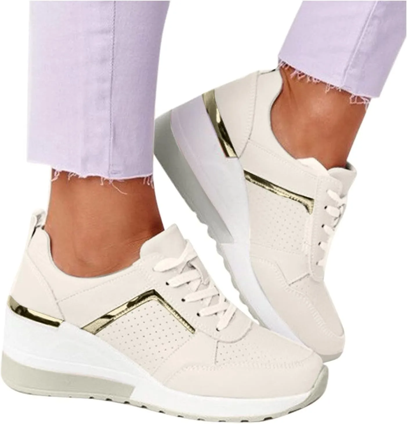 Wedges Sneakers for Women Pull On Sneakers Womens with Good Arch Support Black Shoes Women Dressy Closed Toe Black High Top Sneakers for Women Black Non Slip Tennis Shoes for Women