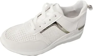 Wedges Sneakers for Women Pull On Sneakers Womens with Good Arch Support Black Shoes Women Dressy Closed Toe Black High Top Sneakers for Women Black Non Slip Tennis Shoes for Women