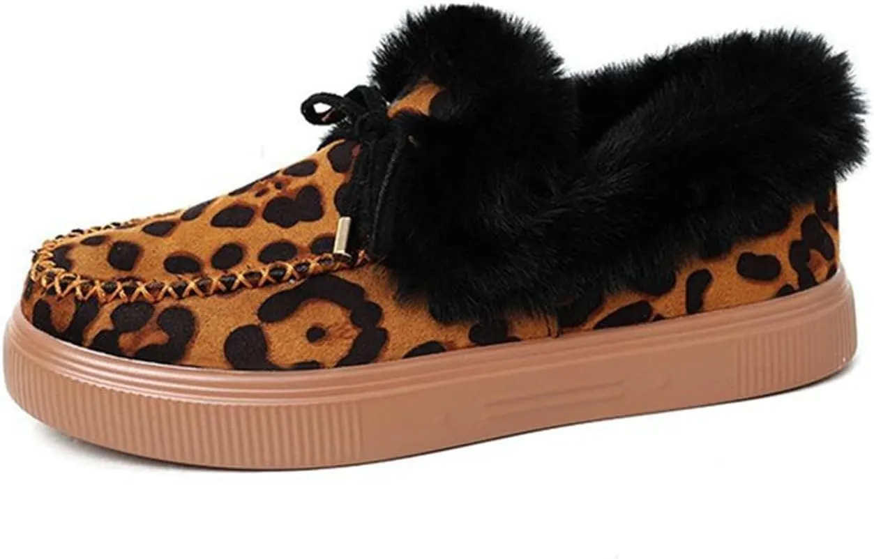 Winter Boots For Women 2024 Warm Fur Lined Snow Boots Outdoor Short Ankle Booties Slip On Comfortable Loafers Shoes