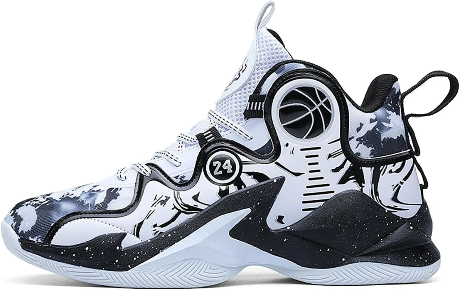 Women Men Basketball Shoes Breathable Non Slip Outdoor Fashion Graffiti Training Shoes Arch Support Unisex Sneakers