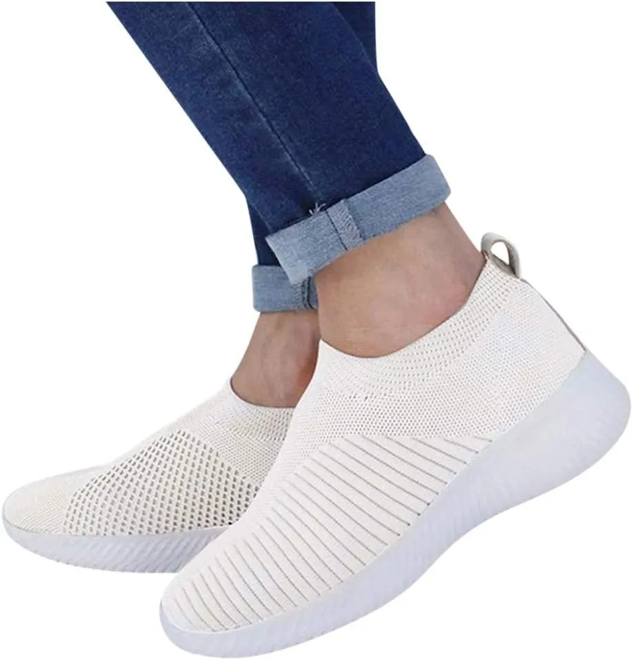 Women Runing Breathable Trainers Orthopedic Athletic Sneakers Ladies Breathable Mesh Running Slip On Shoes