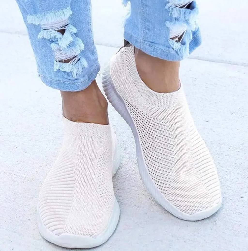 Women Runing Breathable Trainers Orthopedic Athletic Sneakers Ladies Breathable Mesh Running Slip On Shoes