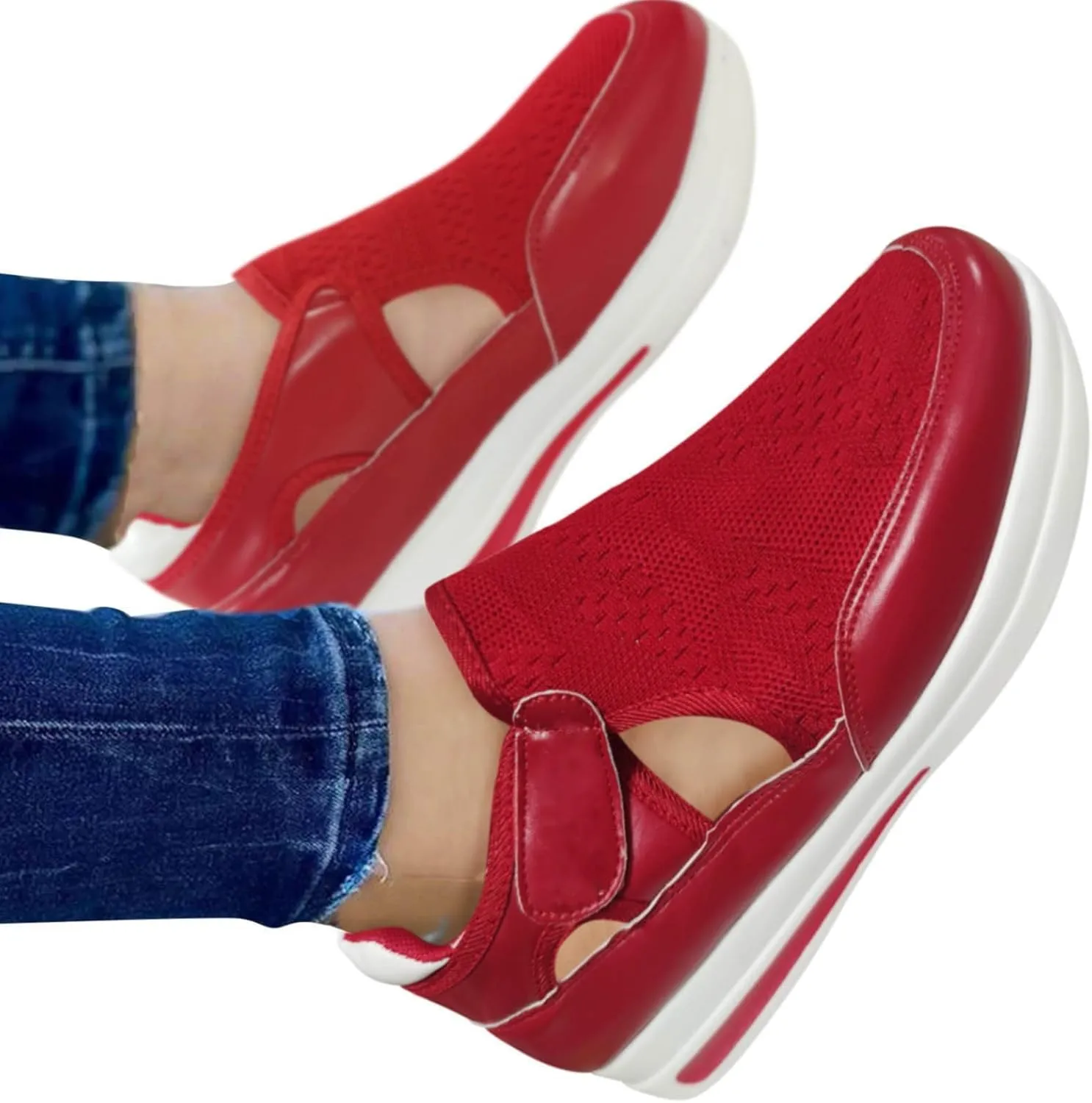 Women Sneakers Size 6 Wide Zapatos CóModos para Embarazadas Slip On Shoes for Elderly Women Womens High Top Sneakers White Tenis Negros para Caminar De Mujer Comodos