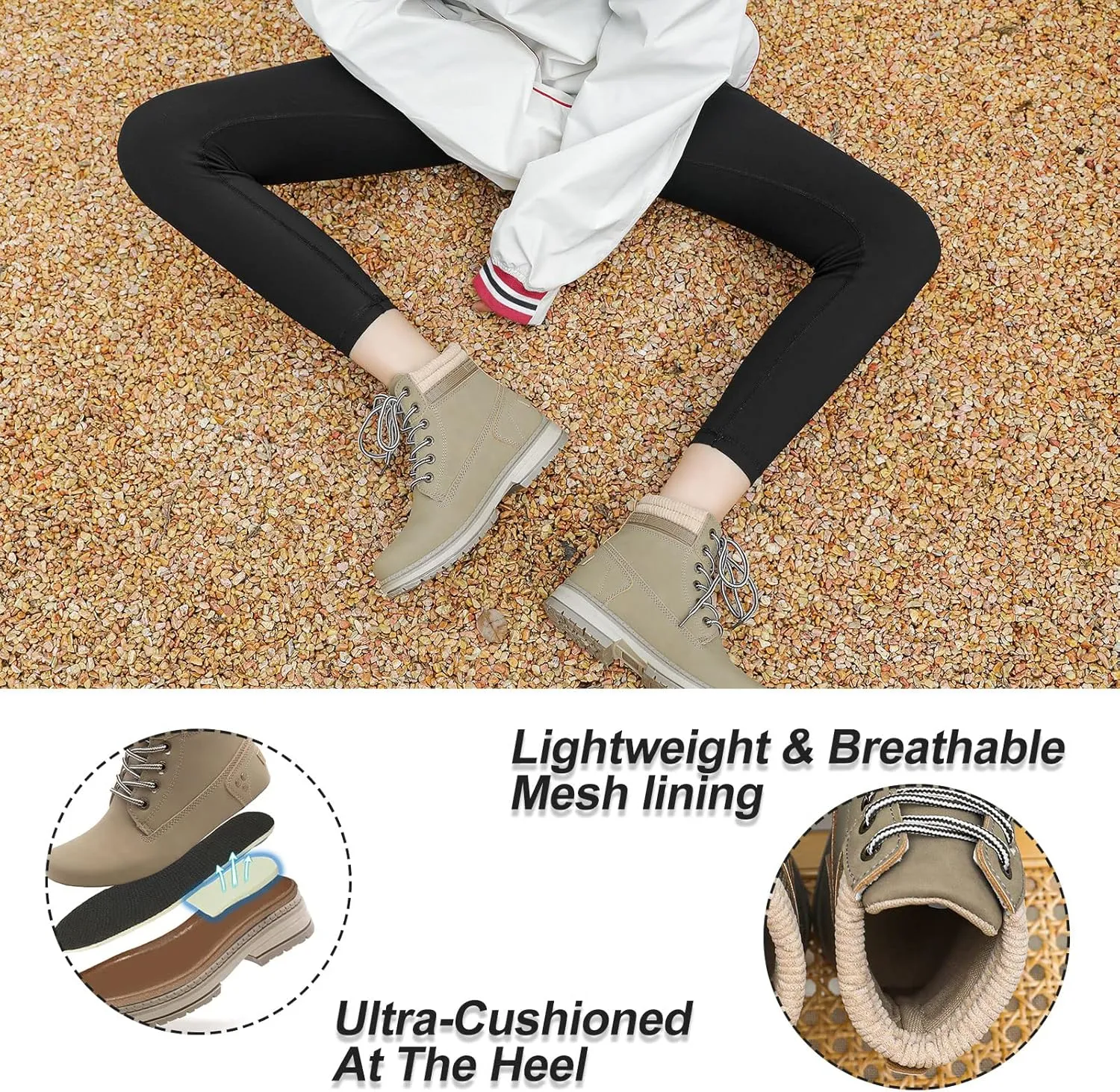 Women Winter Work Boots - Waterproof Hiking Outdoor Lightweight Construction Composite Comfortable Fur