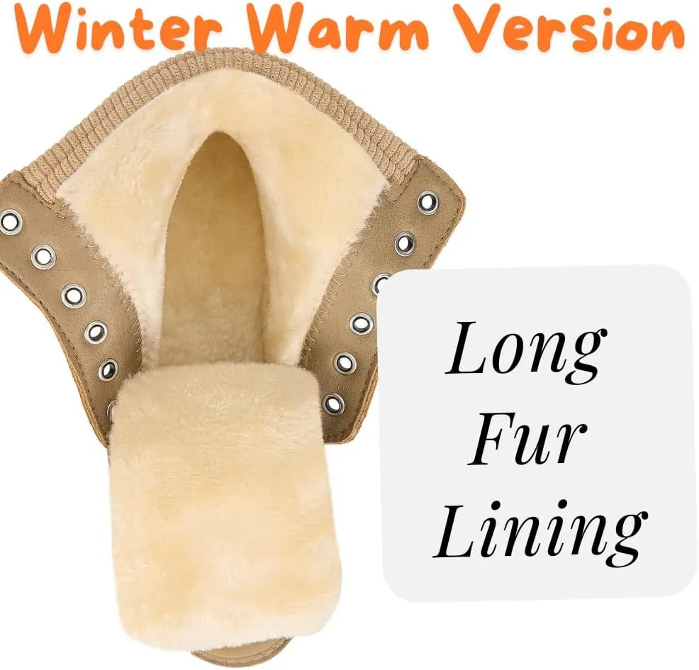 Women Winter Work Boots - Waterproof Hiking Outdoor Lightweight Construction Composite Comfortable Fur