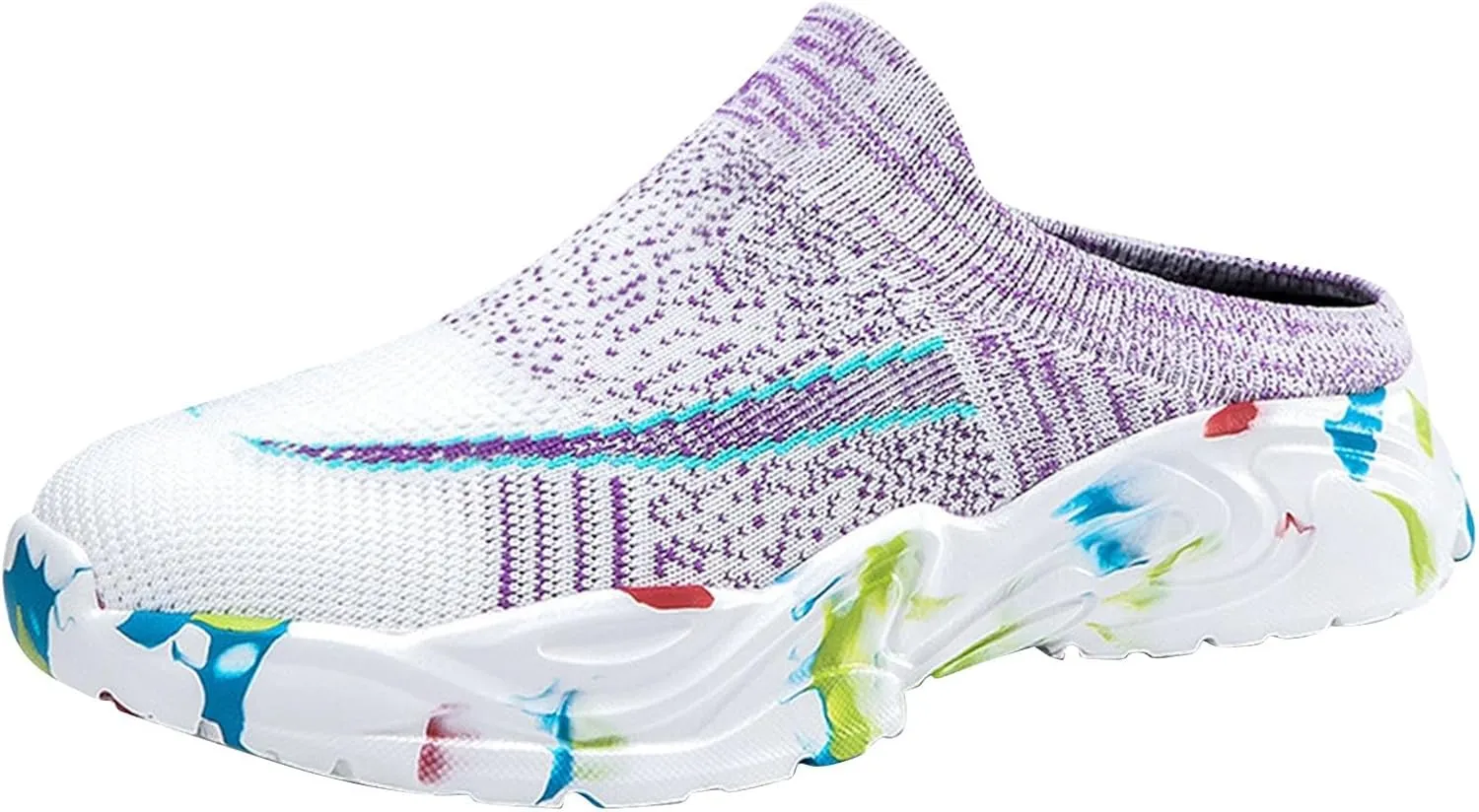 Womens Backless Sneakers Mesh Slip-on Mule Shoes Non Slip Work Shoes Women Slip On Casual Shoes Slip On Men's Fashion Sneakers Platform Tennis Shoe Loafers Casual Slip On