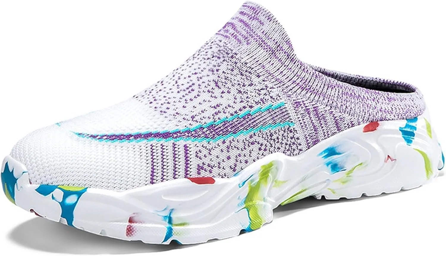 Womens Backless Sneakers Mesh Slip-on Mule Shoes Non Slip Work Shoes Women Slip On Casual Shoes Slip On Men's Fashion Sneakers Platform Tennis Shoe Loafers Casual Slip On