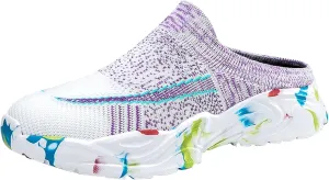 Womens Backless Sneakers Mesh Slip-on Mule Shoes Non Slip Work Shoes Women Slip On Casual Shoes Slip On Men's Fashion Sneakers Platform Tennis Shoe Loafers Casual Slip On