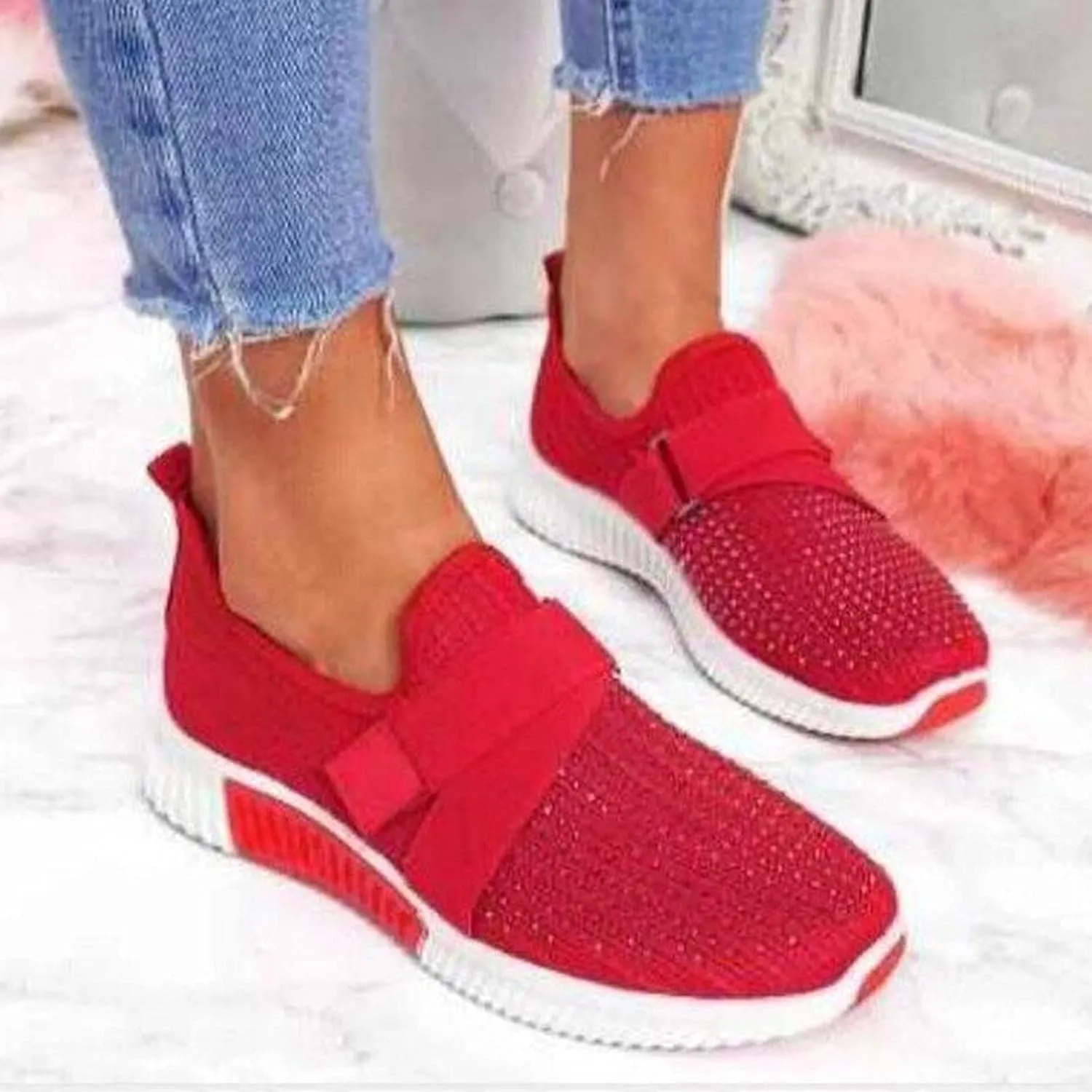 Women's Canvas Casual Shoes Dating Platform Slip-On High Top Sneakers Mens Shoes Casual Womens Loafers Platform Black Slip On Sneakers Women