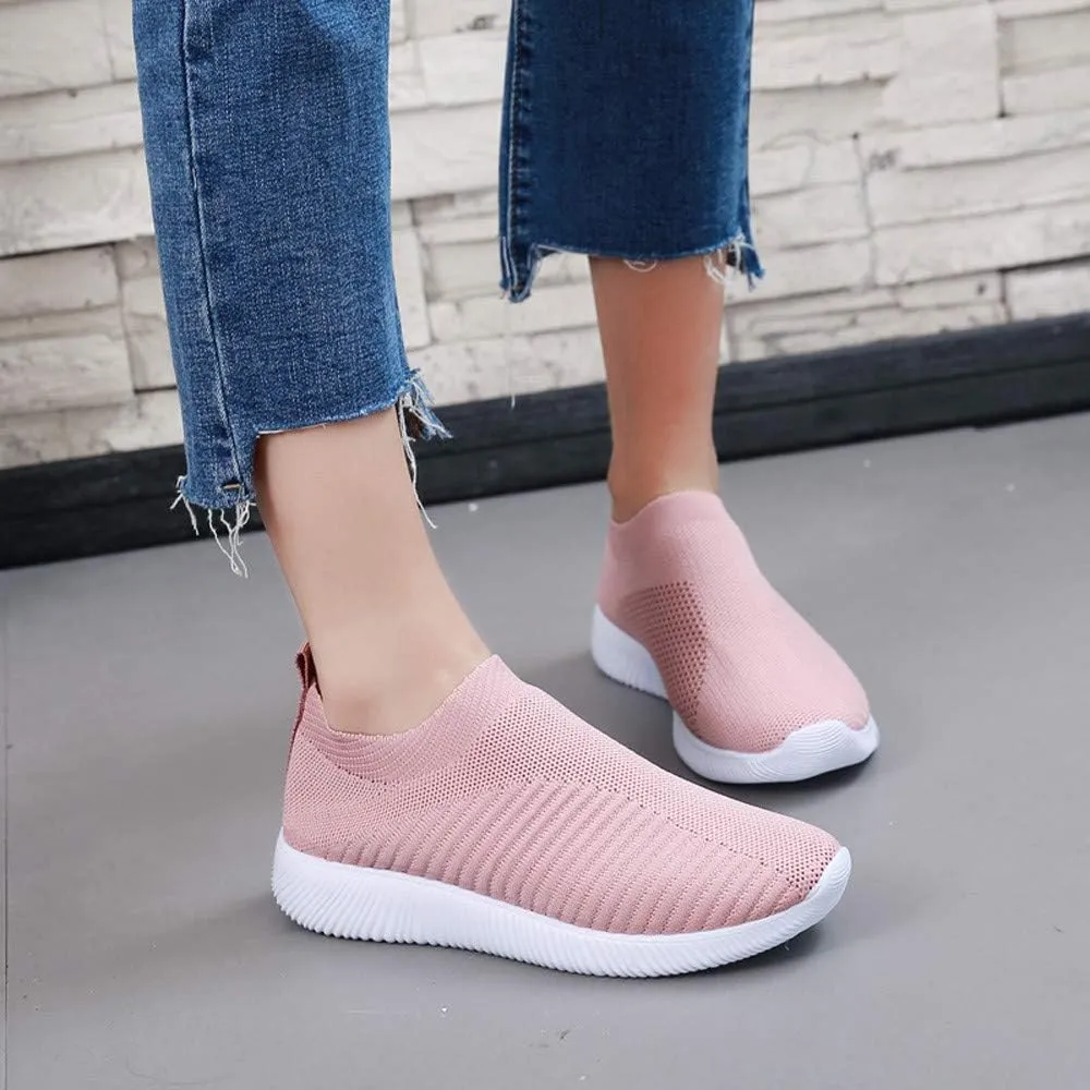 Womens Canvas Slip On Sneakers Casual Comfortable Walking Shoes Lightweight Flat Fashion Elastic Loafers