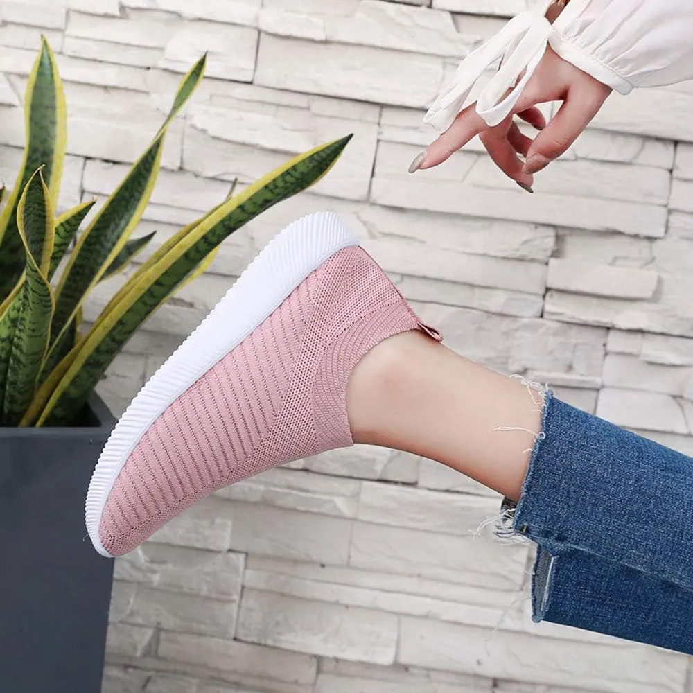 Womens Canvas Slip On Sneakers Casual Comfortable Walking Shoes Lightweight Flat Fashion Elastic Loafers