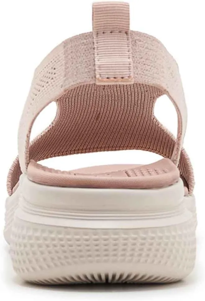 Women's Comfortable Open Toe Sandals For Casual Wear Travel Beach Wedding Slip On Flat Shoes Lightweight