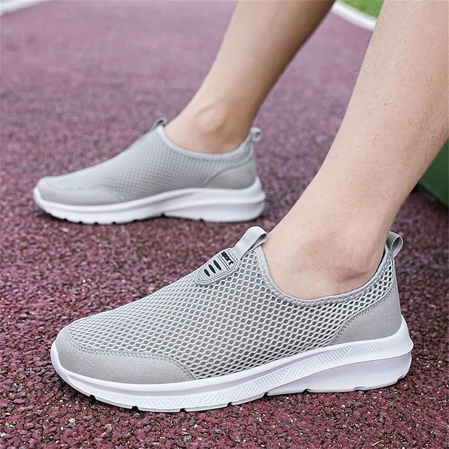 Women's Slip On Sneakers Lightweight Breathable Running Shoes for Men Dressy Woman Shoes Casual Black Sneakers Steel Toe Tennis Shoe Trainers Shoe