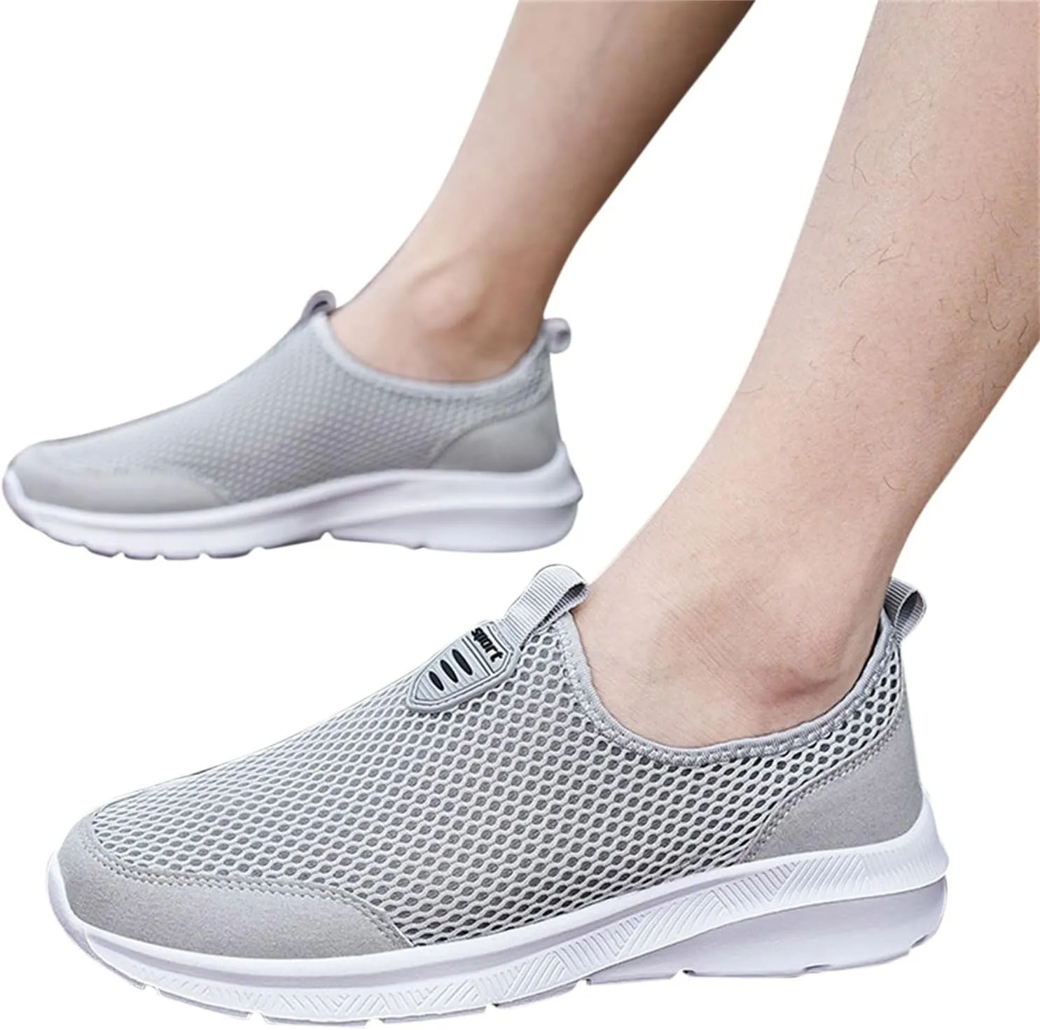 Women's Slip On Sneakers Lightweight Breathable Running Shoes for Men Dressy Woman Shoes Casual Black Sneakers Steel Toe Tennis Shoe Trainers Shoe