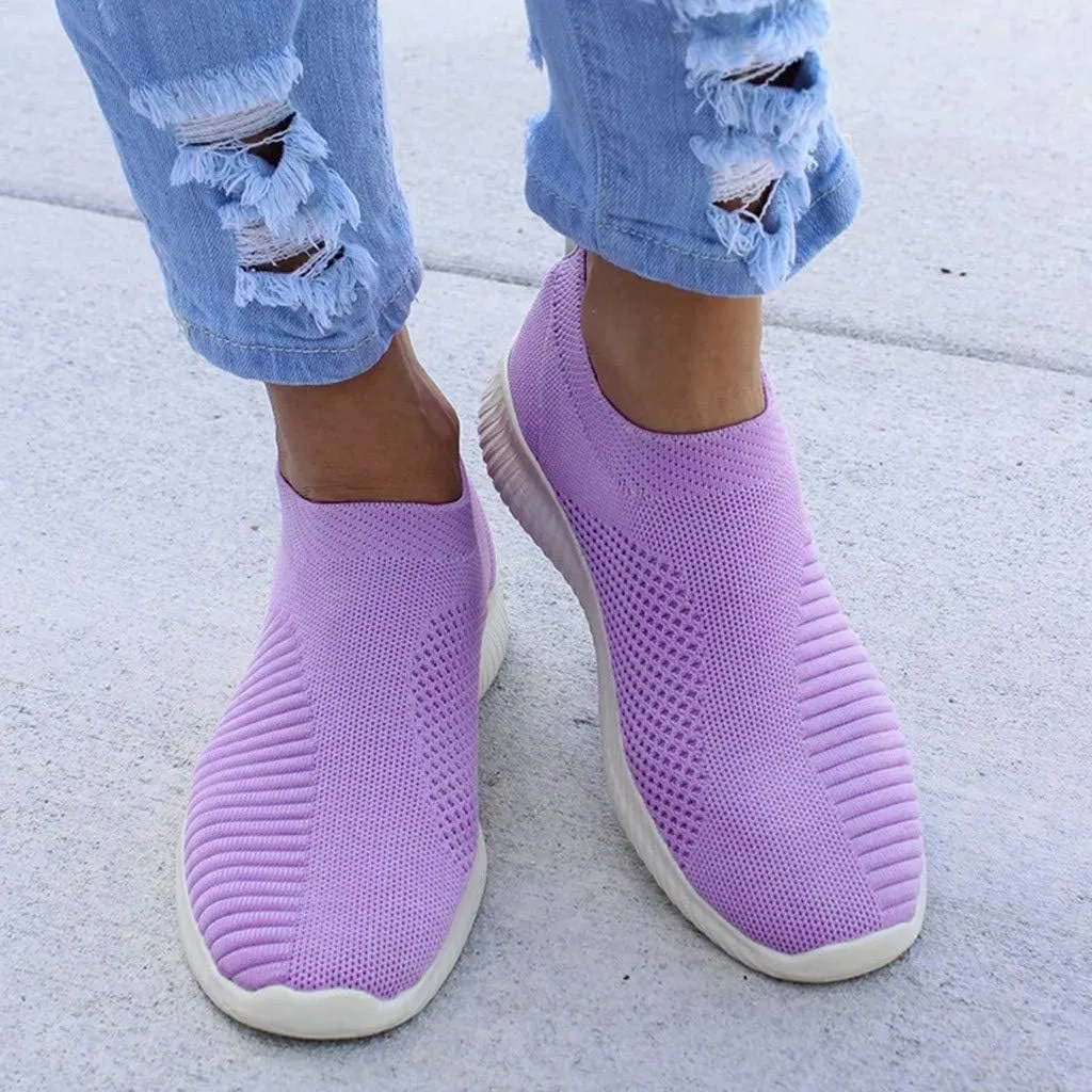 Womens Slip on Trainers Lightweight Running Walking Shoes Ladies Mesh Lightweight Breathable Sneakers