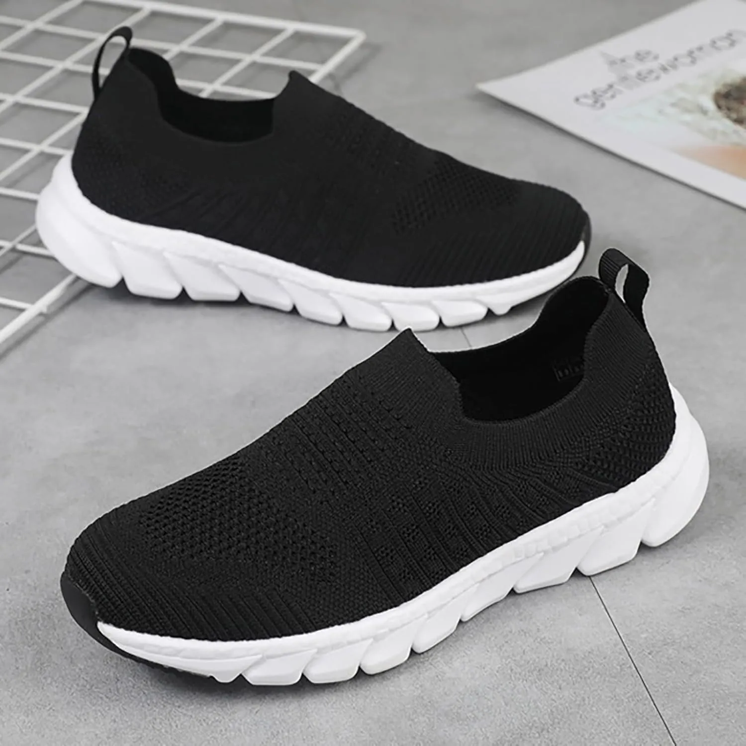 Womens Slip on Walking Shoes Comfort Lightweight Womens Tennis Shoes Food Service Shoes Dressy Casual Slip On Sneakers Waterproof Tennis Shoe Loafers Casual Slip On