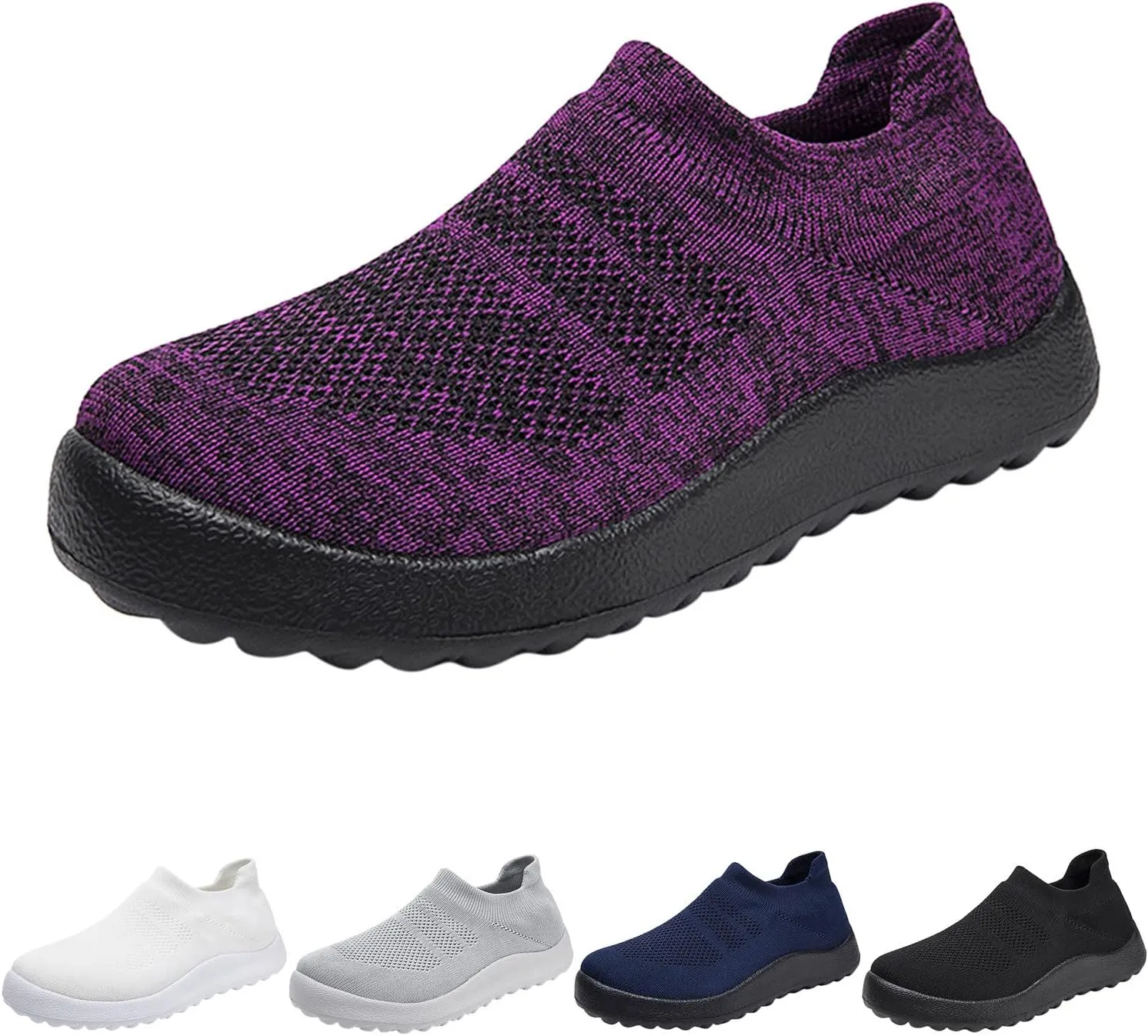 Womens Slip On Walking Shoes Non Slip Running Shoes Non Slip Work Shoes Women Comfort Men Shoes Casual Slip On Sneakers Red Tennis Shoe Loafers Casual Slip On