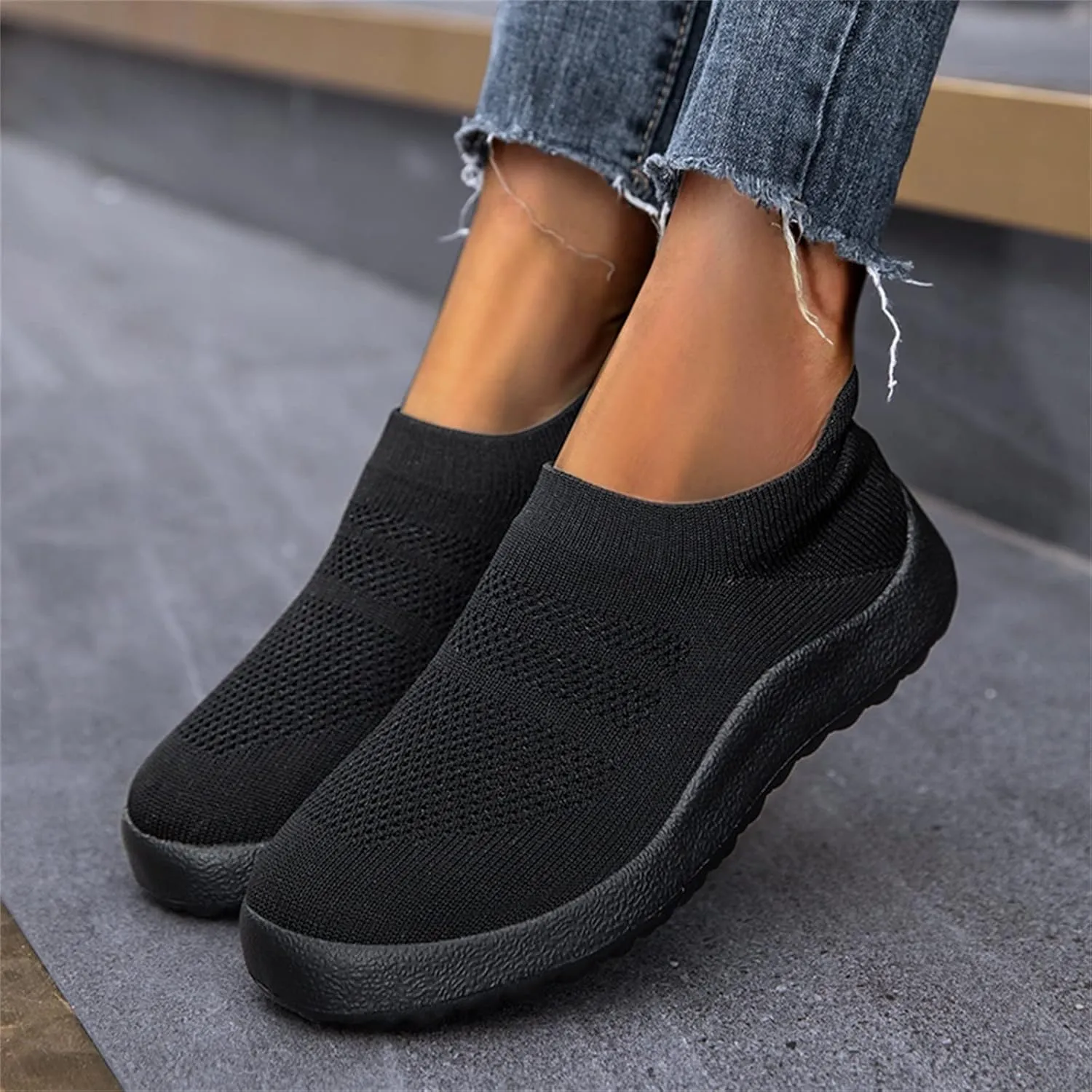 Womens Slip On Walking Shoes Non Slip Running Shoes Non Slip Work Shoes Women Comfort Men Shoes Casual Slip On Sneakers Red Tennis Shoe Loafers Casual Slip On