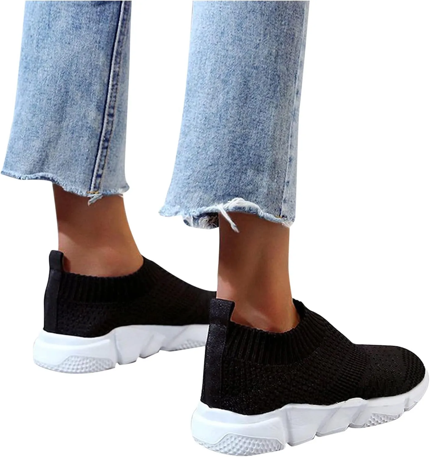 Women's Sneakers Wide Width Comfy Walking Shoes for Women Slip On Slip On Shoes for Elderly Women Wide Width Womens Sneakers Black Sole Slip On White Sneakers Women Fashion