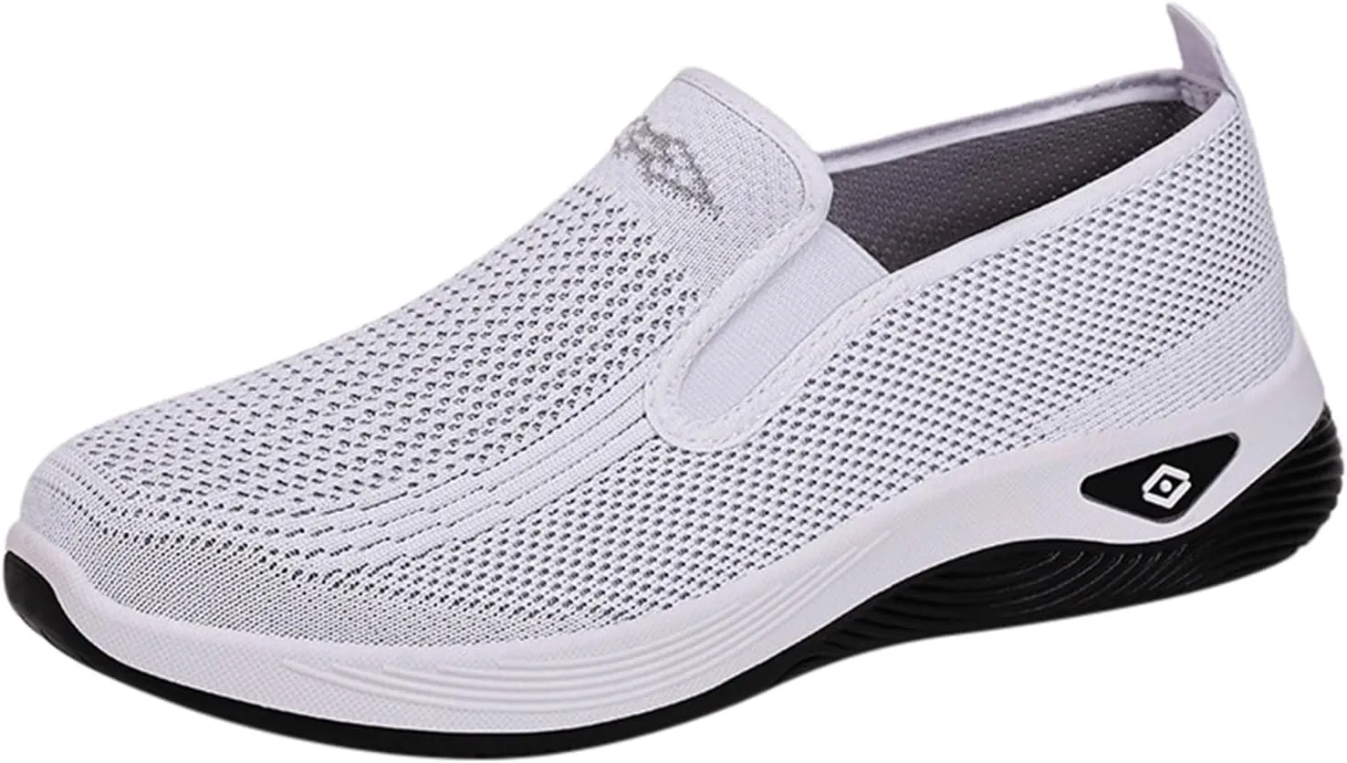 Women's Woven Orthopedic Breathable Soft Shoes Slip On Arch Support Walking Flying Sneakers Comfortable Wide Width Walking Shoes