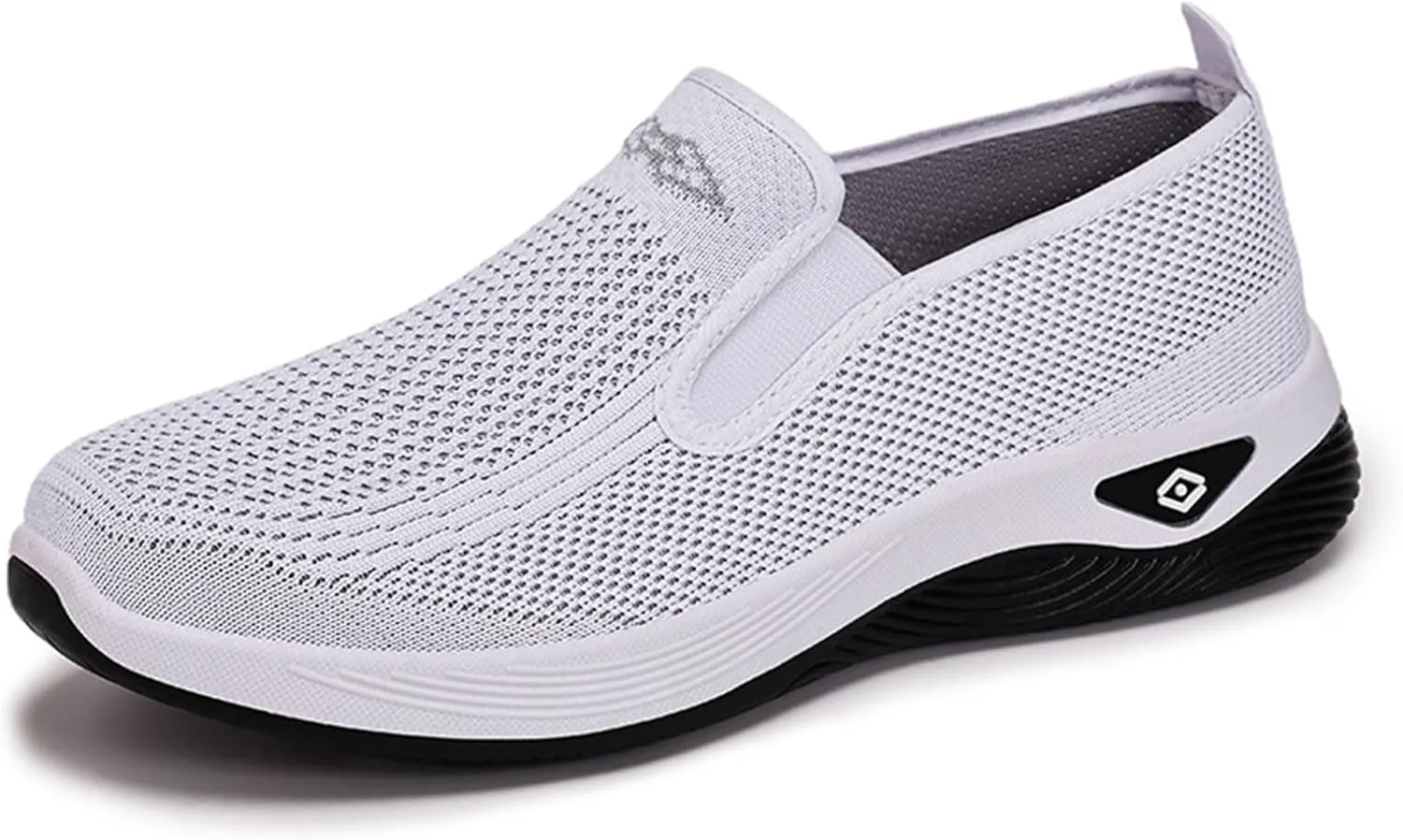 Women's Woven Orthopedic Breathable Soft Shoes Slip On Arch Support Walking Flying Sneakers Comfortable Wide Width Walking Shoes