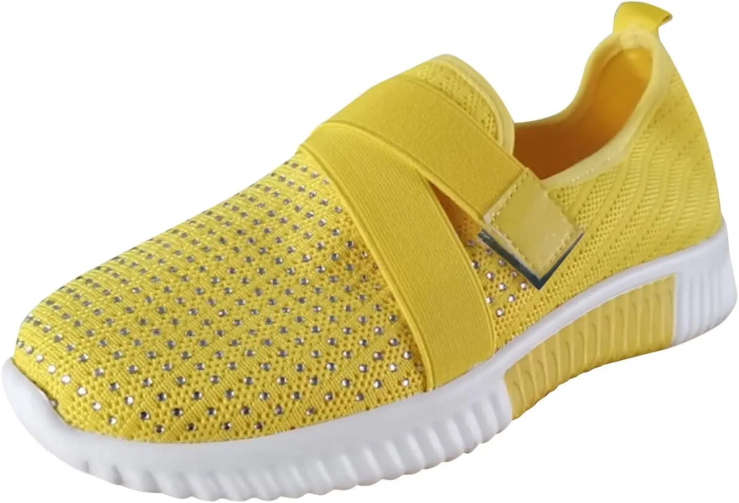 ZSpzx Arch Support Mesh Flats Shoes for Women Comfort Walking Sneakers Slip On Lightweight Comfy Breathable Slip On Shoes with Elastic Band Mesh Trainers Casual Low Top Shoes for Jogging Running